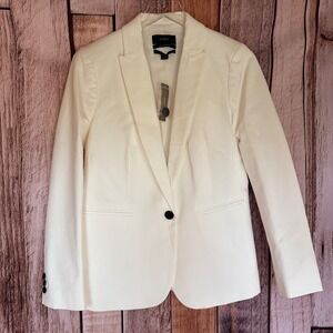 J.Crew Parke Blazer Bi-Stretch Ivory Tailored One Button Jacket  Size 6 NWT